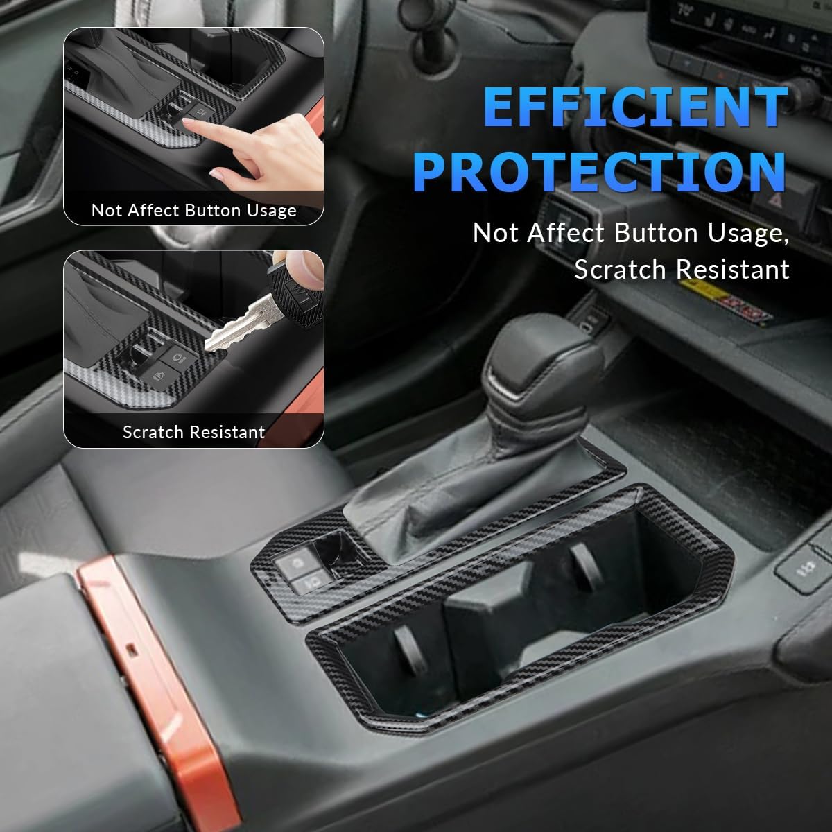 INTGET Gear Shift Panel Trim Cover for 2026 Toyota RAV4 Accessories ABS Center Console Sticker Interior Frame Decoration LE, SE, XLE, XLE Premium, GR Sport, Woodland, XSE(Carbon Fiber Pattern)