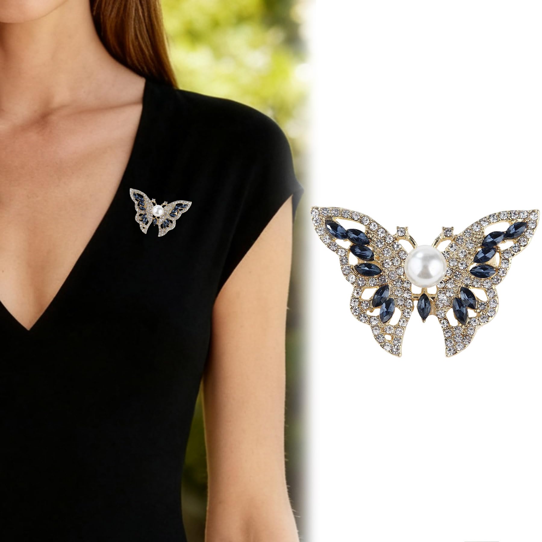 Crystal Butterfly Brooch Pins for Women Elegant Cute Animal Rhinestone Brooches Pins Fashion Jewelry Brooch for Women Gift