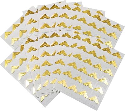 Zorfeter 240 Pieces Self-Adhesive Photo Corners, Gold Photo Corner Stickers Acid-Free Photo Mounting Corners, DIY Scrapbook Photo Album Diary10 Sheets