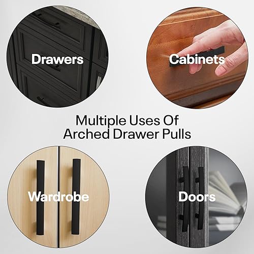 Miniatura 5 de Manijas de cocina para gabinetes, 3 pulgadas de agujero a agujero, 5 pulgadas de largo, paquete de 10 manijas de gabinete de cocina, manijas