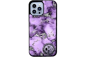 Purple Silver Marble Monogram Case for iPhone 8 Plus