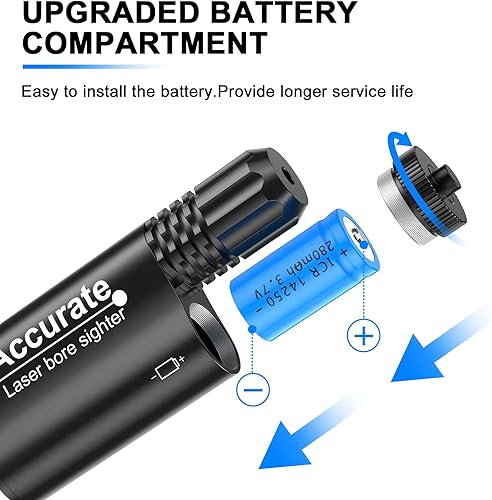 Miniatura 2 de EZshoot Kit de mira de perforación láser rojo o verde para calibre 0.17 a 0.54 para caza o disparo