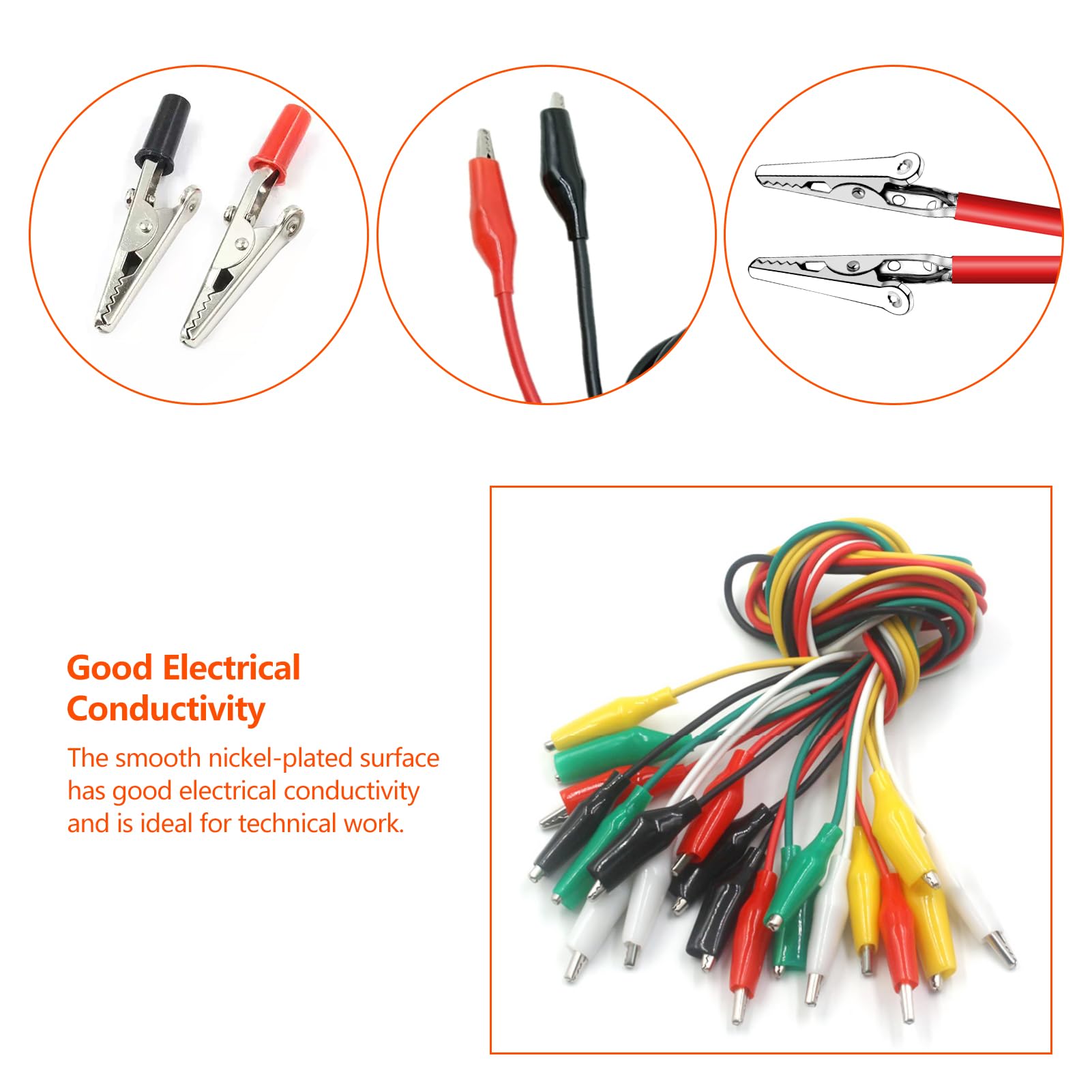 70 PCS Alligator Clips Kit 50mm Silver Crocodile Clips Metal Electrical Test Cable Croc Clips Spring Clamps for Laboratory and Electrical Test Work - Image 4