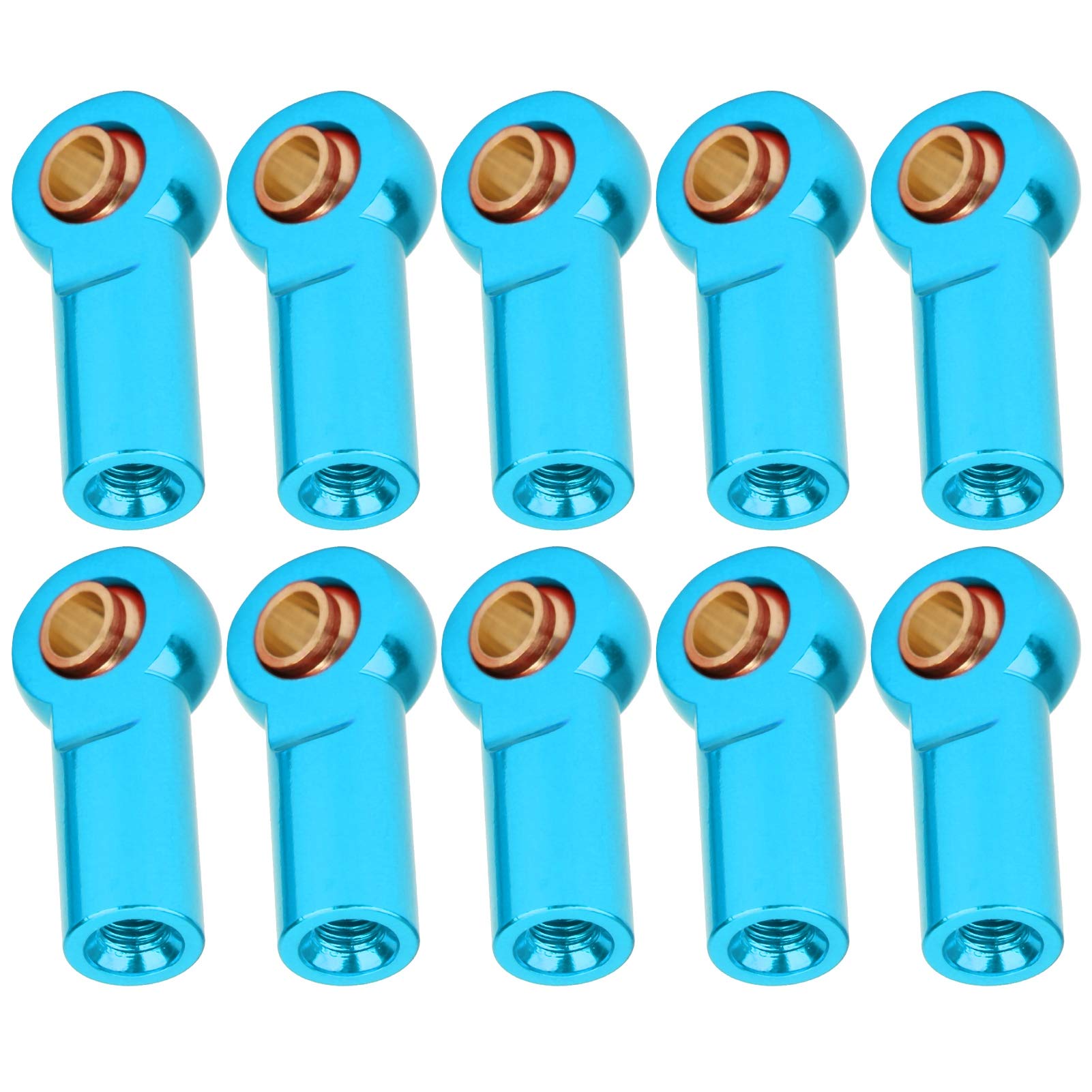 10Pcs RC Car Pull Connecting Rod Metal Ball Joint Accessory for AXIAL SCX10 1/10 (Blue)