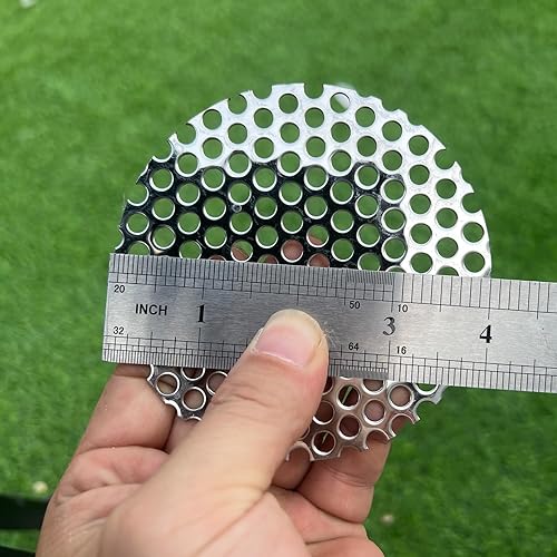 Miniatura 4 de Hojas de metal perforadas redondas de 4" de diámetro 19 calibre, abertura de 1/5" (aproximadamente 5 mm), placa de malla metálica expandida, panel