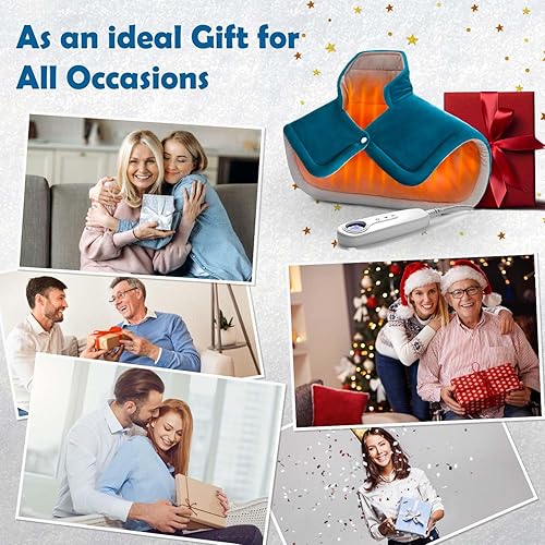 Miniatura 7 de Almohadilla térmica para cuello y hombros, almohadilla térmica de cuello con peso de 2 libras para aliviar el dolor, regalos de Navidad para papá,