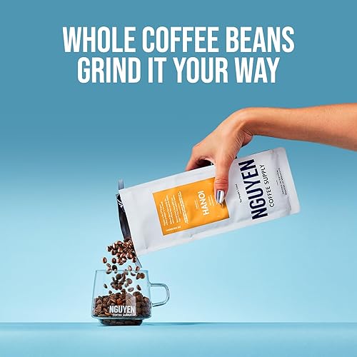 Miniatura 4 de Nguyen Coffee Supply - Hanoi Peaberry Robusta Granos de café enteros de tostado oscuro, cultivado en vietnamita y comercio directo, orgánico, de