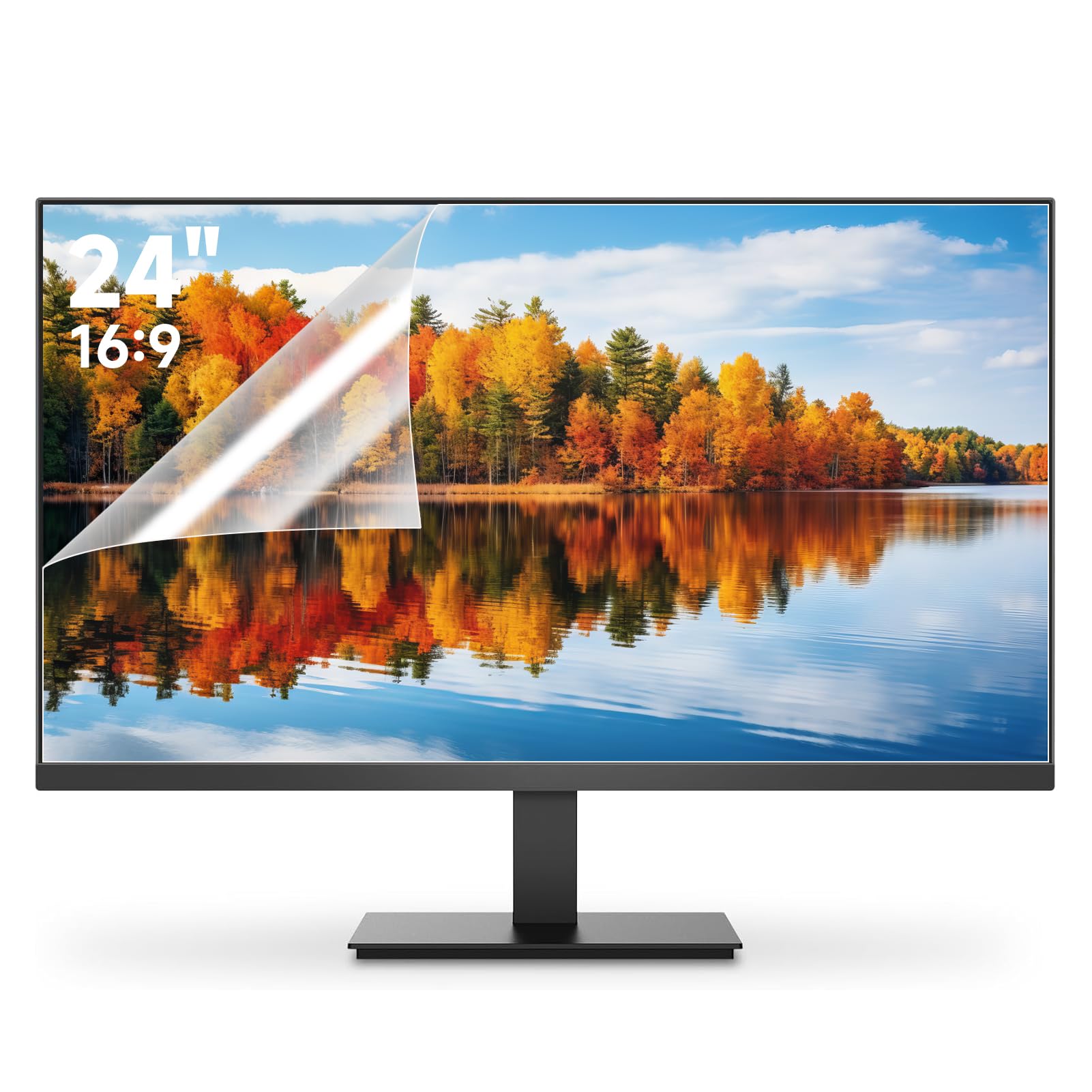2 Pack 24 Inch 16:9 Anti Glare Computer Screen Cover for 1080p Computer Monitors, Eye Protection Anti Scratch &amp; Anti Glare Film for 24'' with (1920 x 1080) Ratio Monitors