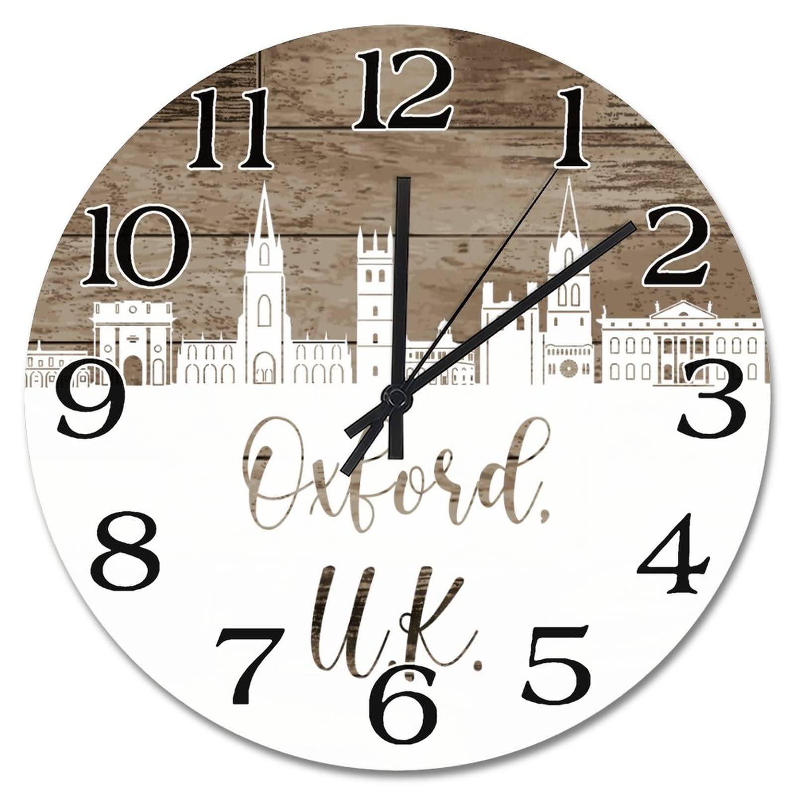 Horloge murale Oxford muette et ronde de 38 cm à piles