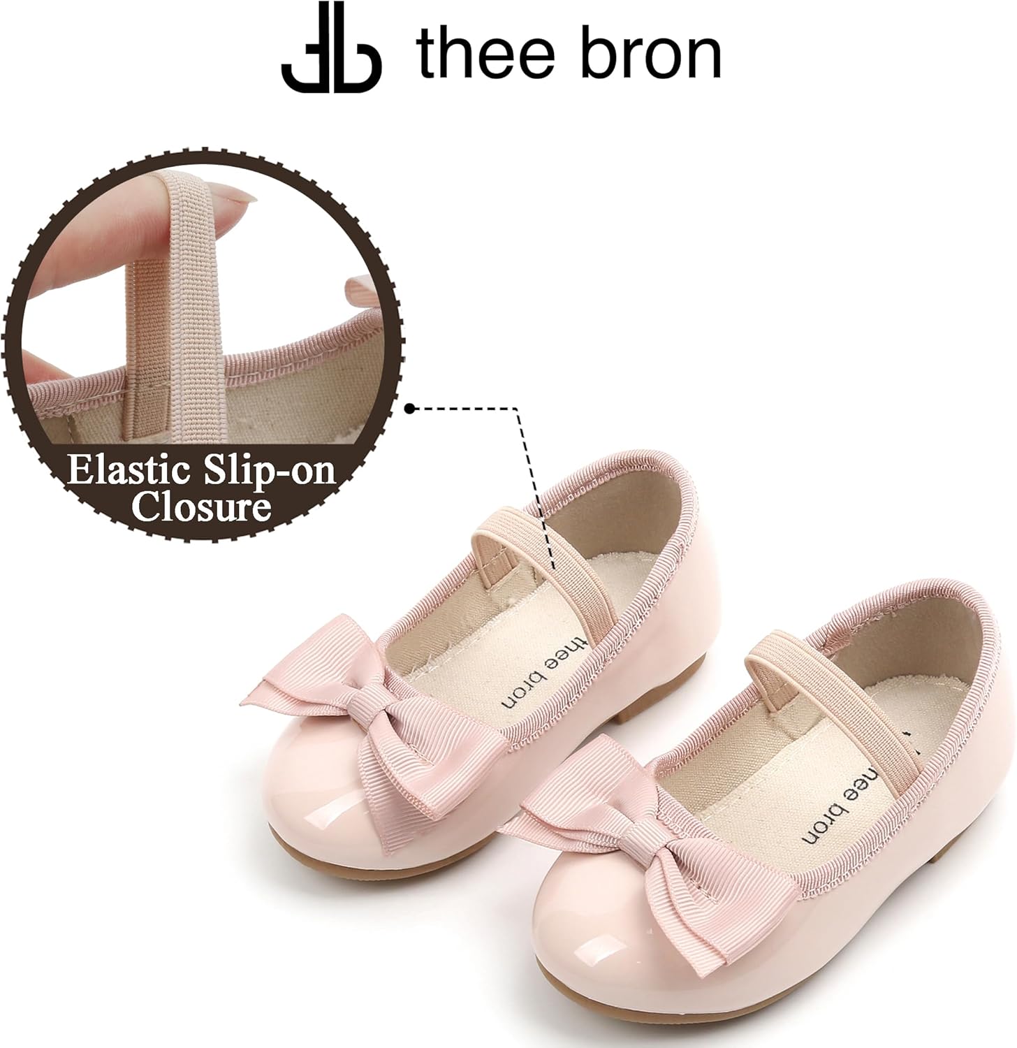 | THEE BRON Toddler/Little Girl Apricot Mary Jane Flats Princess Dress Shoes(G02 Apricot,Size 13M Little Kid) | Flats