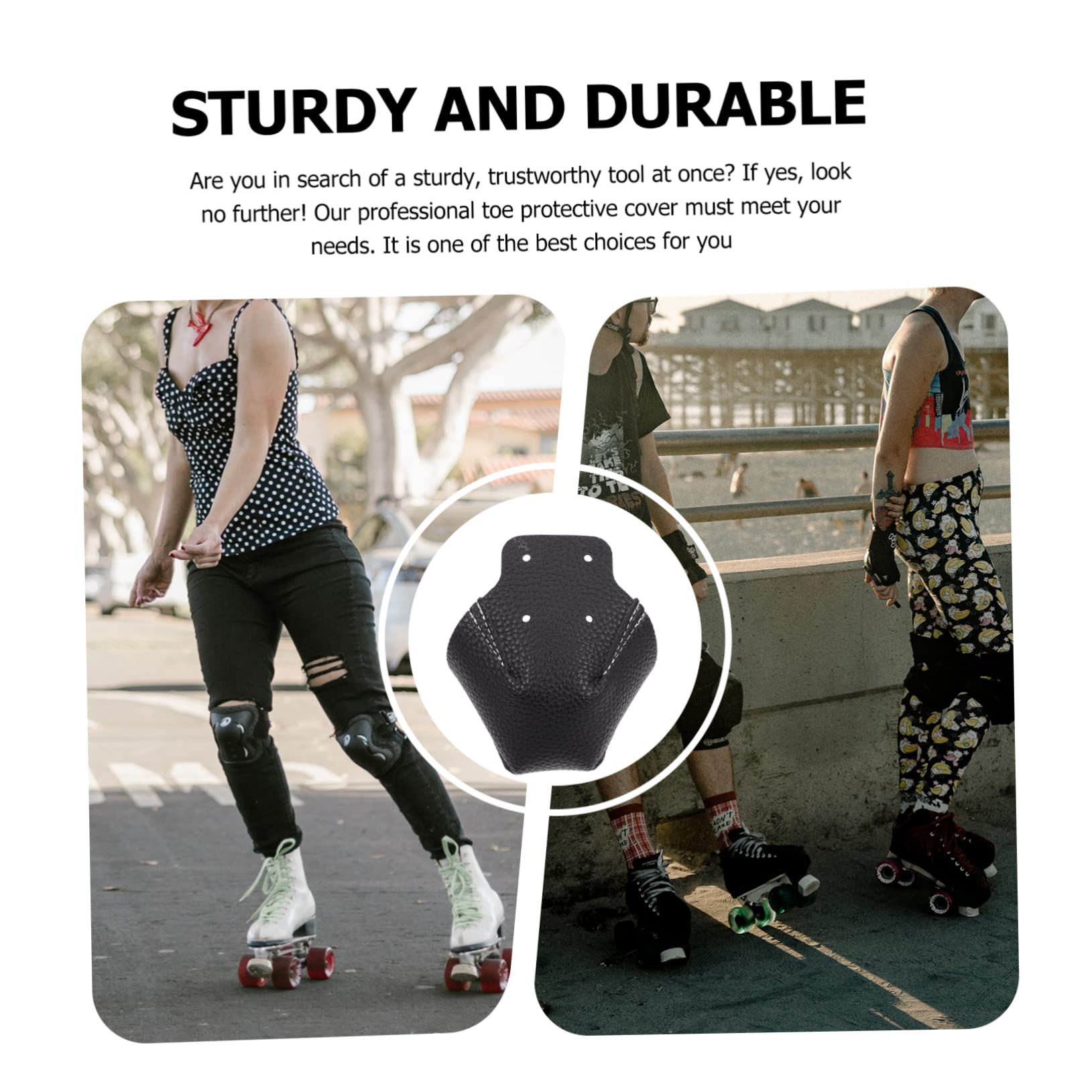 Skate-Stiefel Rollschuh-zehenkappen Zehenkappen Rollschuhe Schlittschuhe Schlittschuh-zehenstopper Skate-Pads Skaterschuhe Rollstiefel Rollen Roller Leder Black