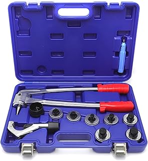 XKH- 7 Tube Expanders Plumbing Pipe Expander Tool 7 Lever HVAC Copper Heads Tube Swaging Kit in Blue [P/N: ET-TOOL008-RED/BLUE]
