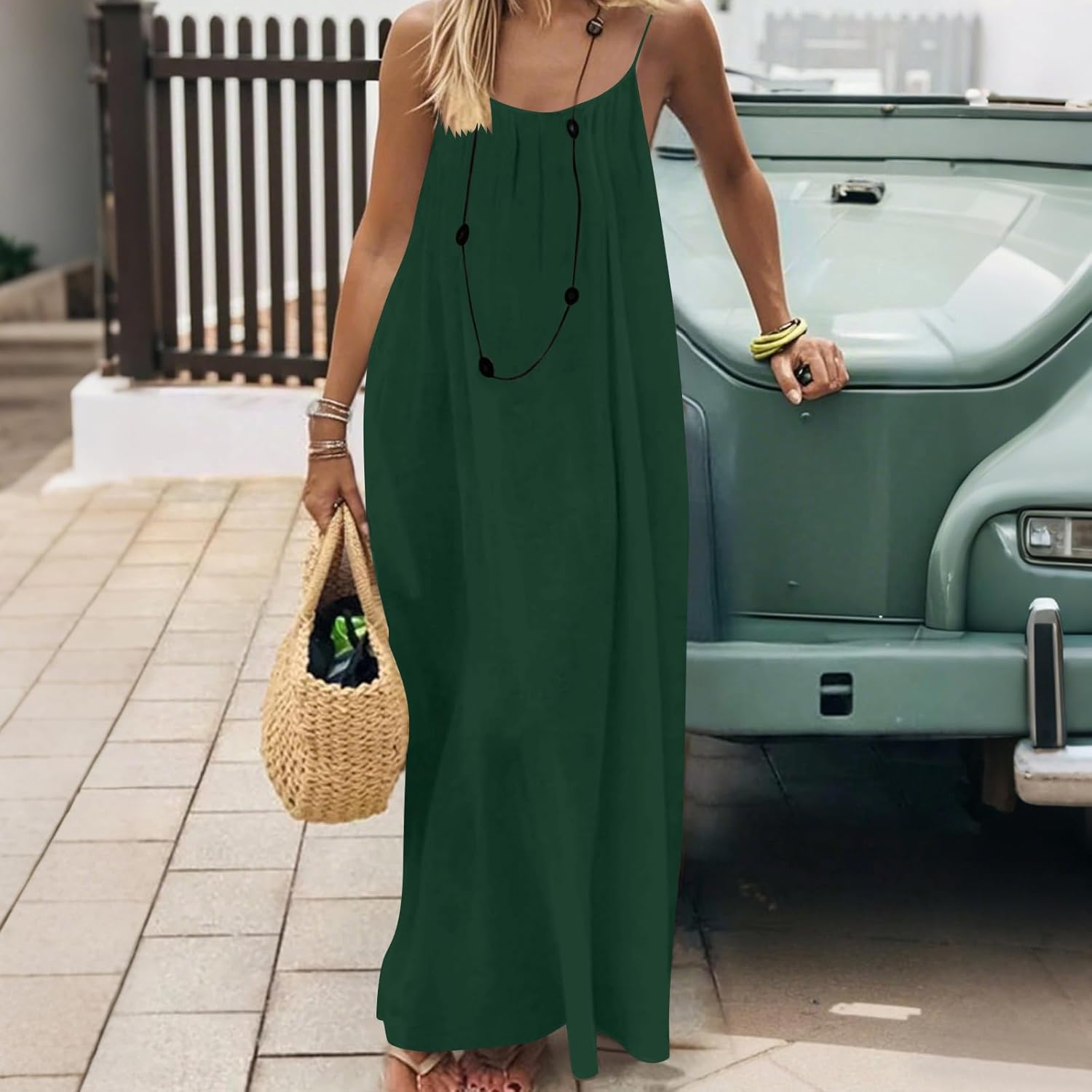JIEMUXIU Womens Summer Dresses 2026 Casual Backless Cami Dress Sleeveless Loose House Sleepdress Holiday Vacation Beach Dress - Image 3