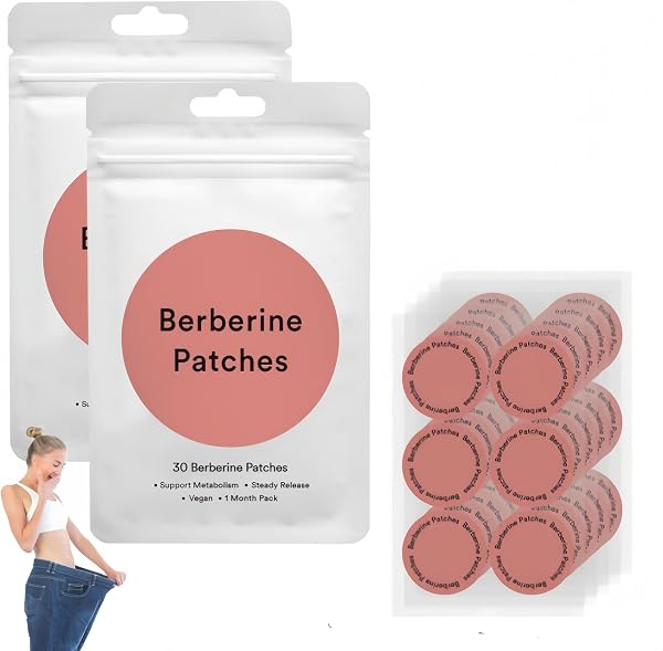 A Curated Vibe Berberine Patches, Supports Healthy Metabolic Wellness, Steady Release, Vegan, 30 Patches per Bag, 2 Bags - 1