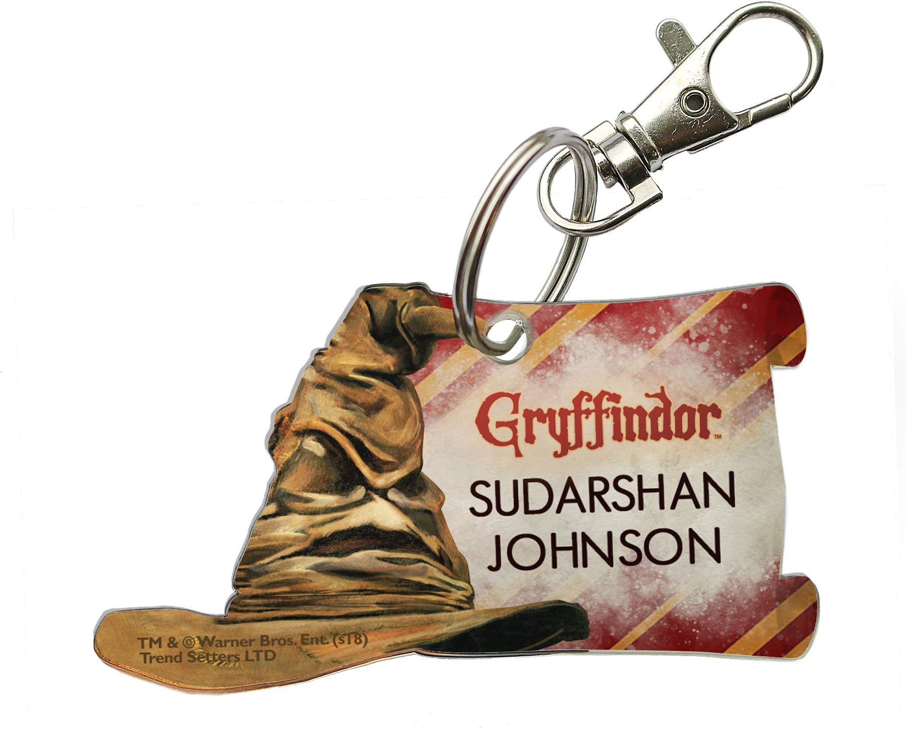 Harry Potter Keychain - PERSONALIZED House Stripes- Fused Image Offically Licensed