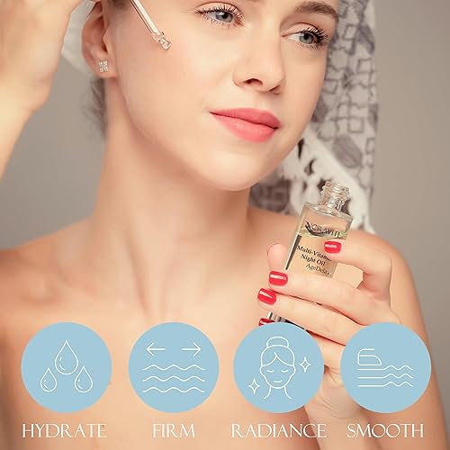 Miniatura 6 de AgeDelay - Aceite facial nocturno multivitamínico, aceite intensivo para tensar la piel e hidratante, nutre y rejuvenece, suero antioxidante con