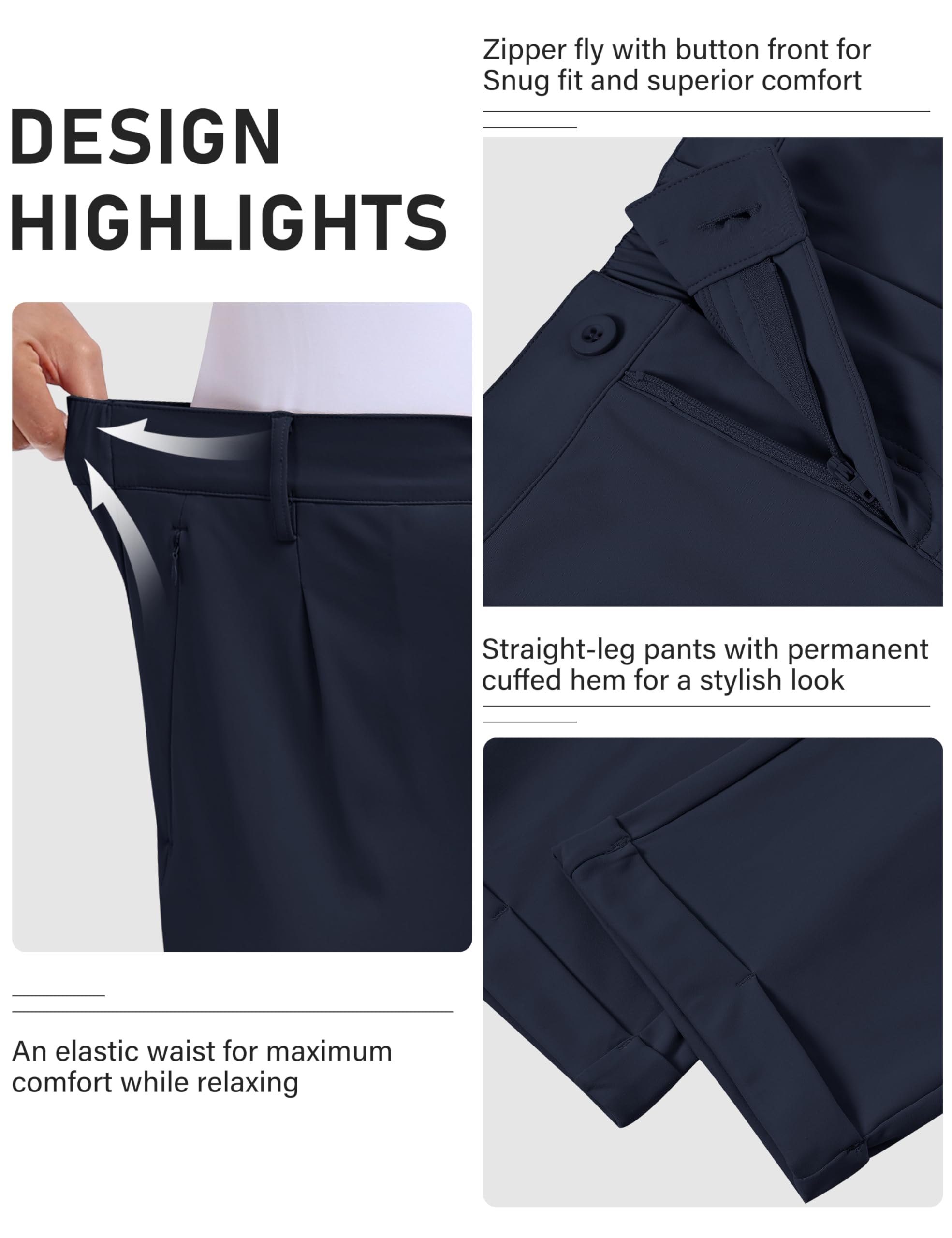 MoFiz Pantaloni da Golf da Donna Business Lavoro Pantaloni con Tasche per Ufficio Viaggio Casuale
