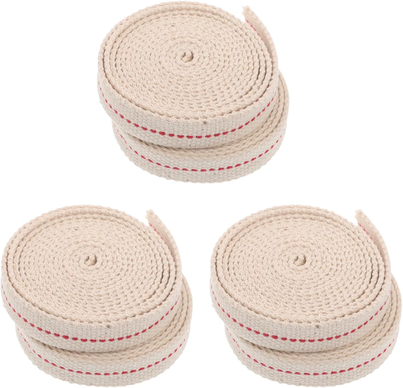 6 Rolls/19.8ft Cotton Oil Lamp Wick, 7/16" Wide Flat Lantern Wick, 3.3ft per Roll, for Kerosene Burners Paraffin Oil Lamps or Garden Torch Lighting - Easy to Trim and Use