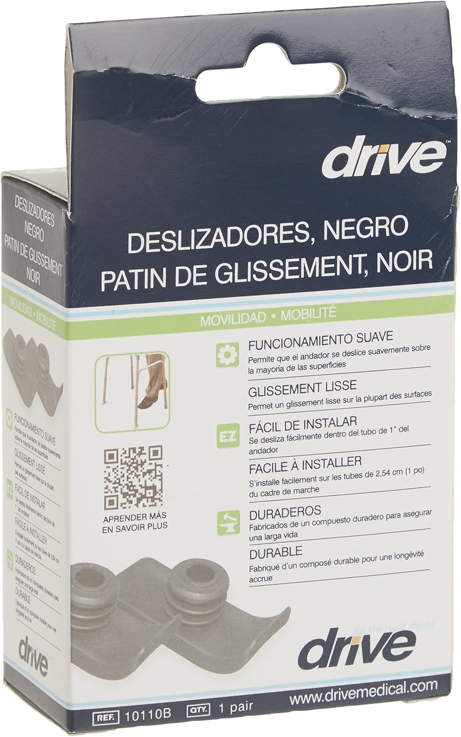 Drive Medical Walker Ski Glides, Black, 1 Pair : Complete Medical: Health & Household