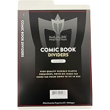 Max Protection Comic Book Dividers with Tabs - 30pt Plastic Archival Quality for Comic Box Storage - Write-On Index Tabs, 7-1/4" x 10-3/4", 25 Count, White