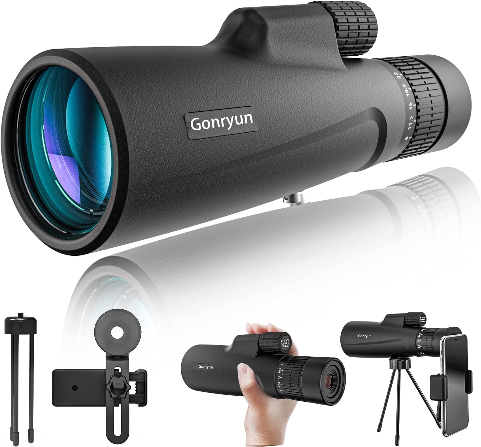 Gonryun 8-20X50 HD Variable Magnification Monocular, Super Bright Large Field of View and High Magnification BK4 Prism, Suitable for Bird Watching Hunting Hiking, Sightseeing Sports Concerts