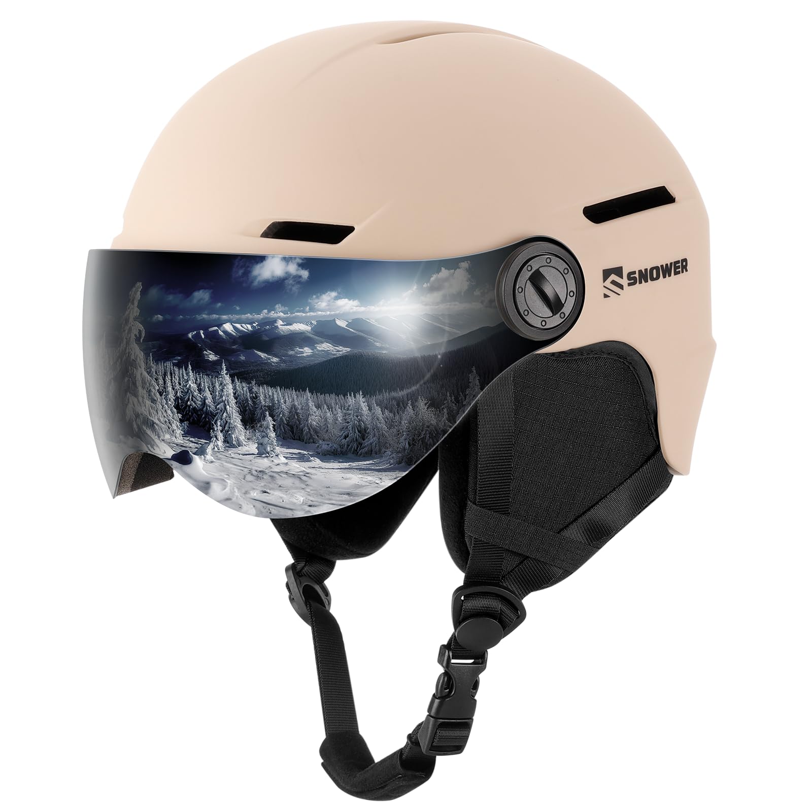 SNOWER Ski Helmet with Goggles, 2-in-1 Snowboard Helmet and Visor Goggles Combo - Adjustable Fit & Ventilation System - Snow Helmets for Men&Women