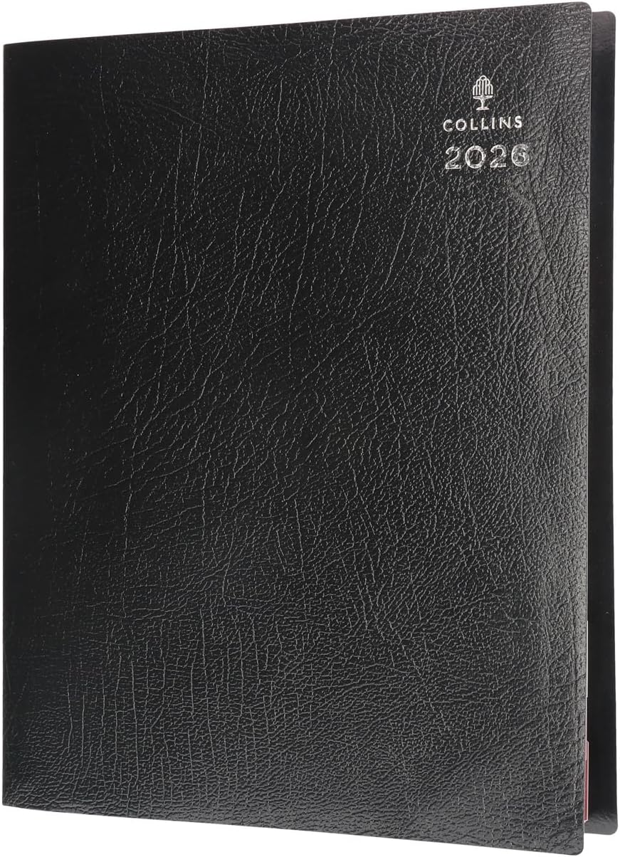 Collins - Leadership - 2026 12 Month Calendar Year Planner, Day-To-Page with Hourly Appointments Diary, A4 - Black (CP6743.99-26)