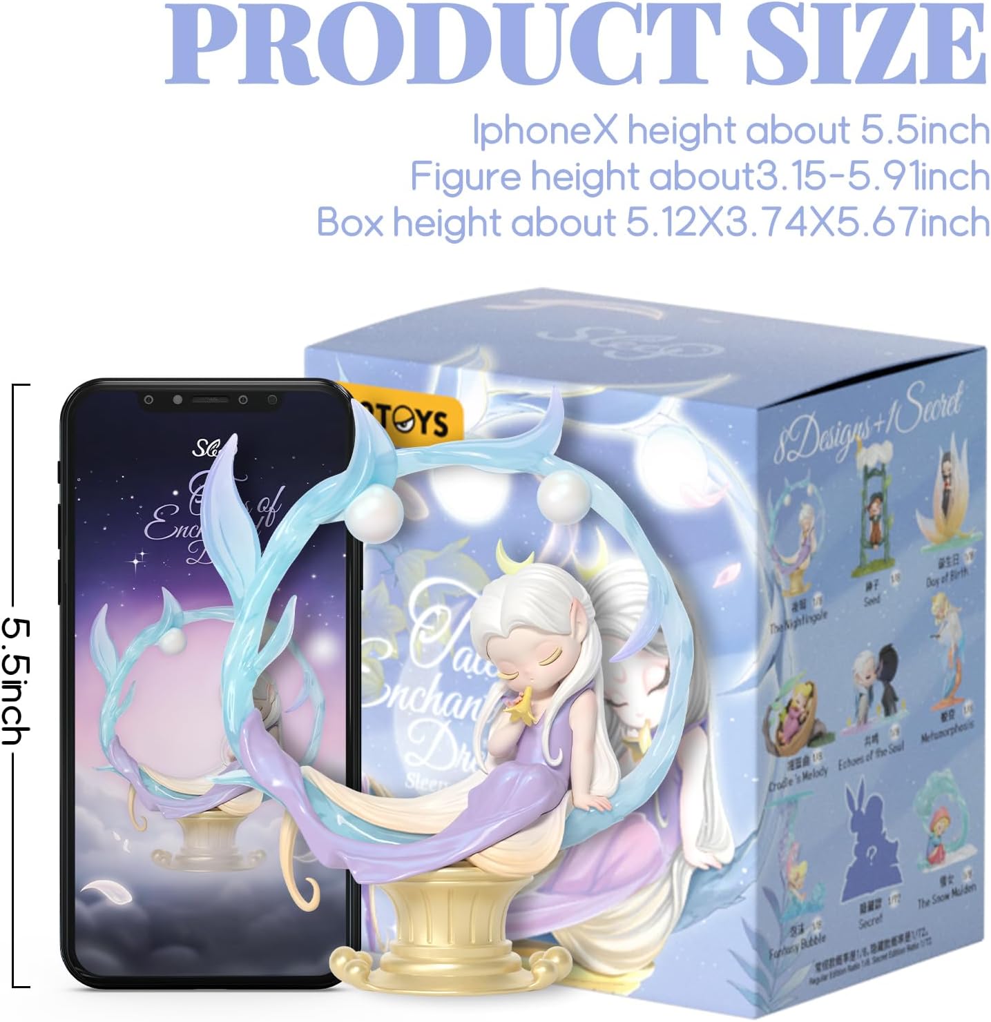 52TOYS Sleep Dreamland Elves - Tales of Enchanted Dreams Blind Box, 1 Pc Collectible Toy Kawaii Creative Gift Room Decor Desktop Decoration 5.9 Inch, Gift for Birthday Party