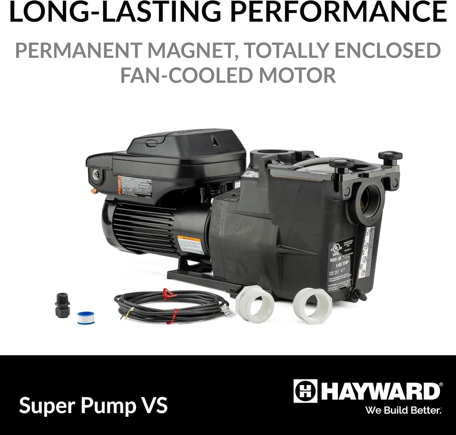 Hayward W3SP2603VSP Super Pump VS Variable-Speed Pool Pump for In-Ground Pools, Energy Efficient, 1.65 HP
