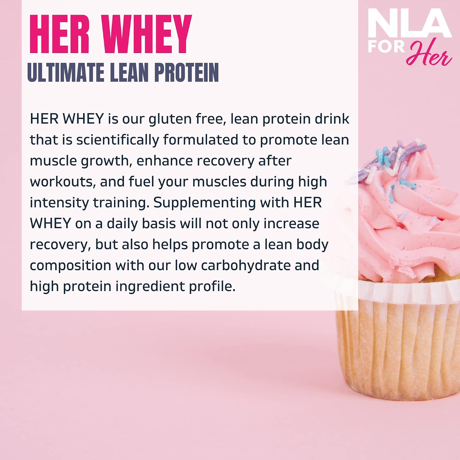 Her Whey (Vanilla Cupcake) -1.5 lb tub-Whey Isolate for Women (25 Servings, 20g Protein) Fitness Recovery for Women, Builds Optimal Lean Muscle, Quick Absorbing, Appetite Weight Control, Low Calorie