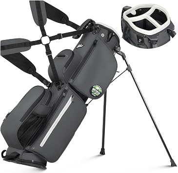 Lightweight 3-Way Golf Stand Bag Compact Carry/Range Bag for 68 Clubs, Top Handle, Dual Strap, Multiple Pockets, Ideal for Practice & Par 3