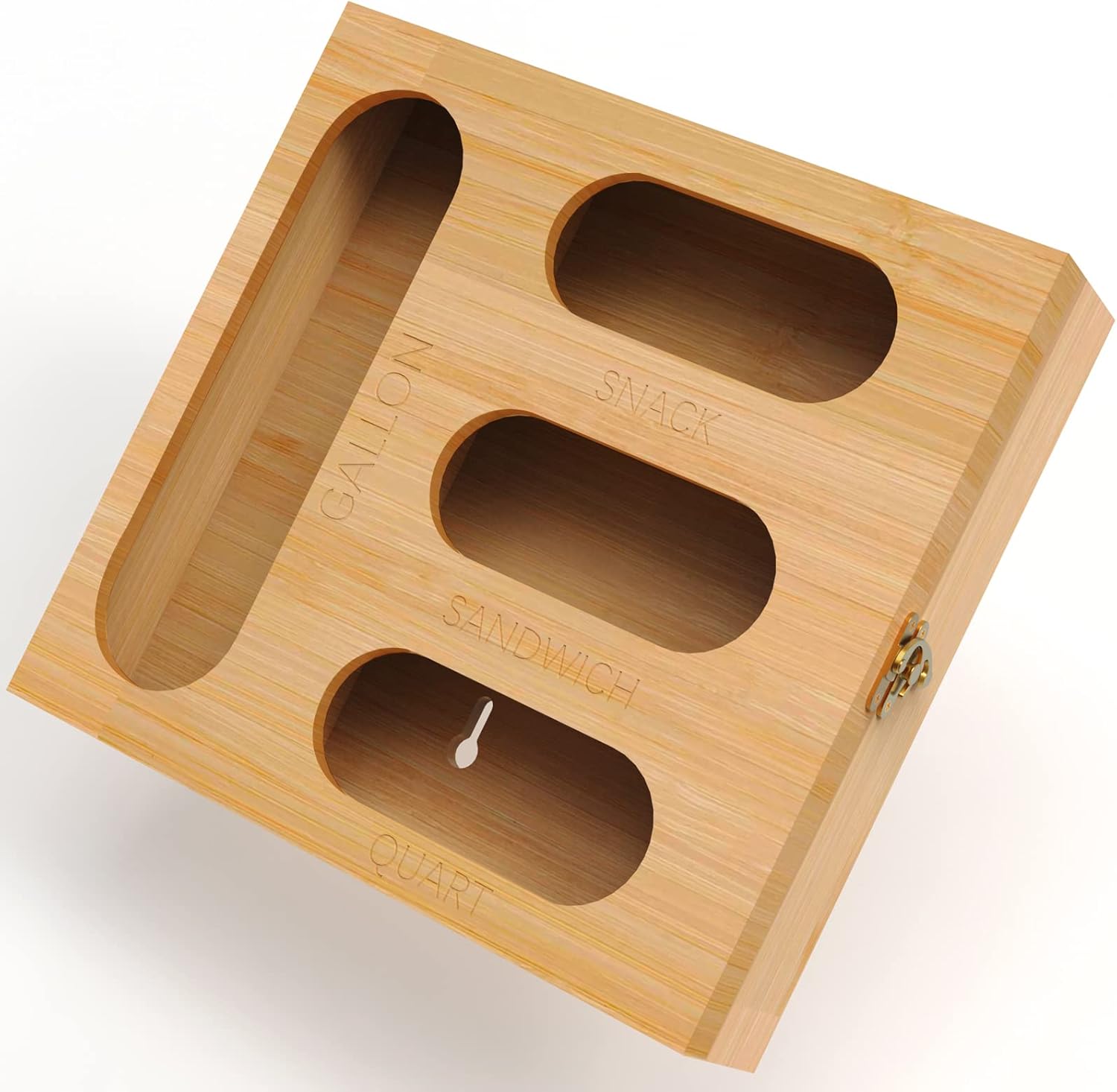 Gantok Ziplock Bag Organizer Plastic Bag Organizer, Bamboo