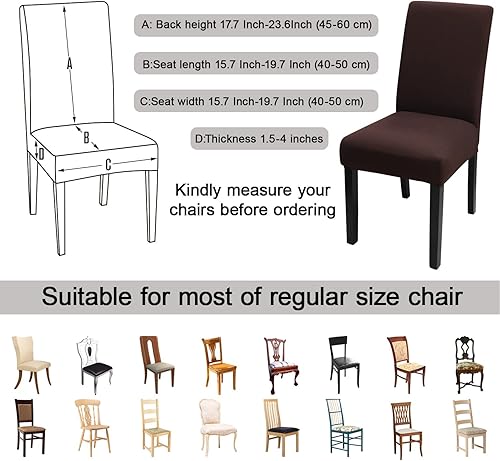 Miniatura 5 de JQinHome Juego de 8 fundas para sillas de comedor, de alta elasticidad, extraíbles y lavables, fundas protectoras para sillas en casa, fiesta,