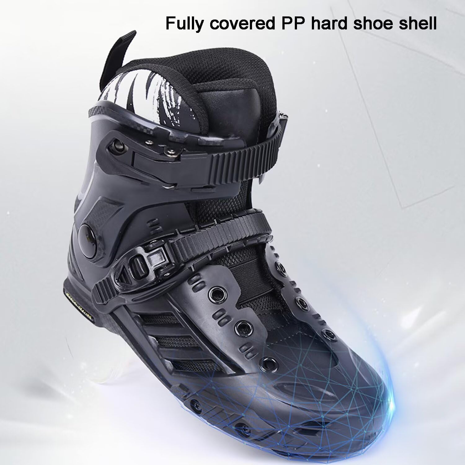 Inline Speed Skate Shoes - 3 Wheels Roller Skates with Washable Lining for Men and Women Boy Girl Street Racing Outdoor Indoor Club