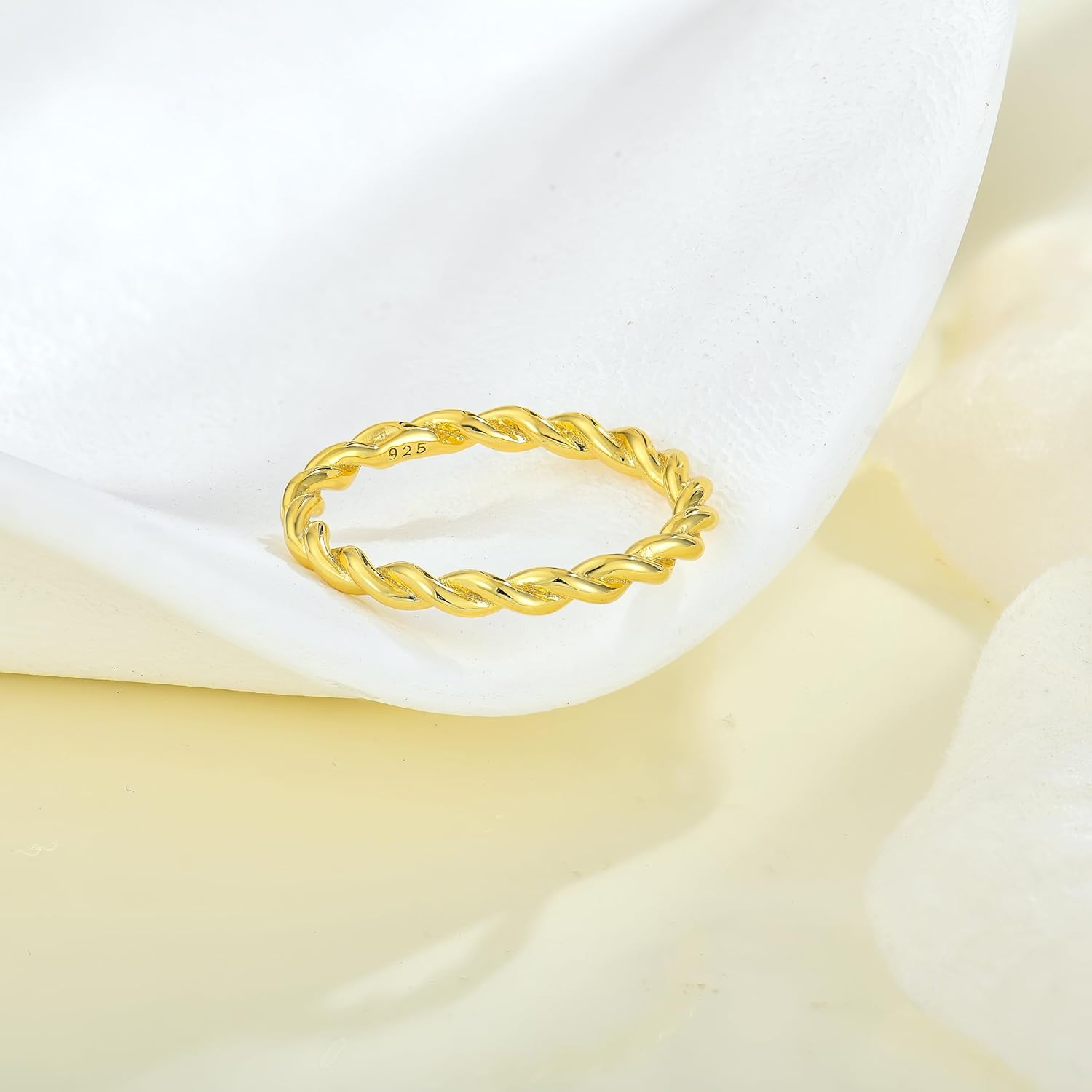 Twisted Rings 925 Sterling Silver Stackable Ring Jewelry Gifts for Women - Image 2