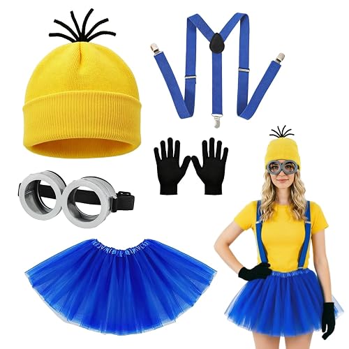 Halloween Costume Accessories for Adult Women Men, Goggles Glasses/Yellow Beanie