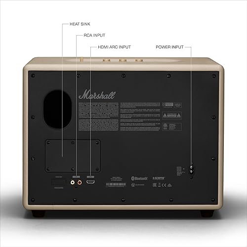 Miniatura 8 de Marshall Woburn III - Altavoz Bluetooth para el hogar, sonido estéreo fuerte con controles de graves y agudos, alimentado con enchufe, compatible