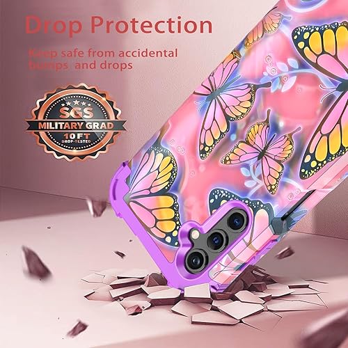 Miniatura 4 de LONTECT Funda protectora para Galaxy A14 5G a prueba de golpes, 3 en 1, resistente, híbrida, resistente, resistente, de alto impacto, duradera,