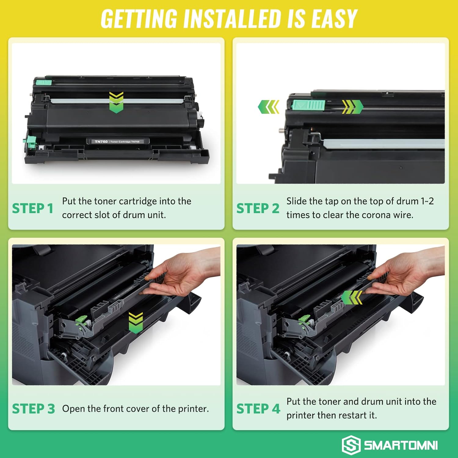 Comaptible Toner Cartridge Replacement for Brother TN760 Toner Cartridge for HL-L2350DW L2390DW L2395DW 2370DW MFC-L2710DW L2750DW L2690DW DCP-L2550DW Printers - 2 Pack
