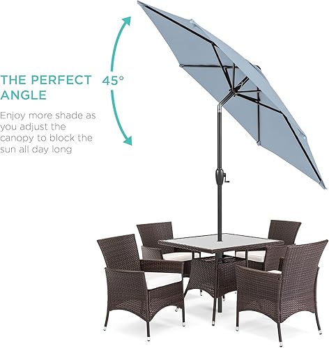 Vista 86 de Best Choice Products - Paraguas redondo para exteriores de alta resistencia (7.5 pies).