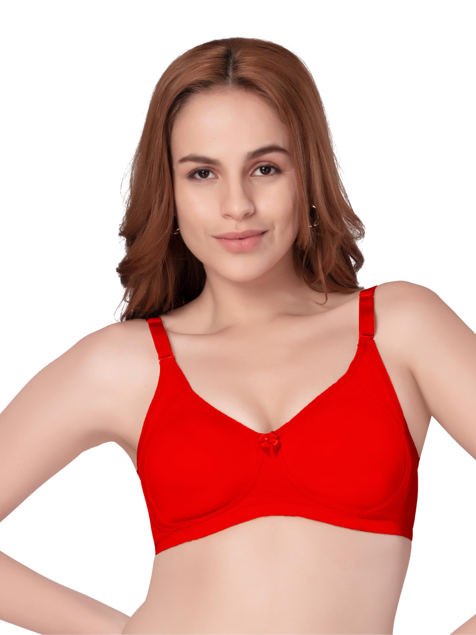 daisy dee Women's Poly Cotton Semi-Padded Full Coverage Wire-Free Brassiere Broad Side Wings High Comfort Seamless T-Shirt Bra - NZNTH-picture-30