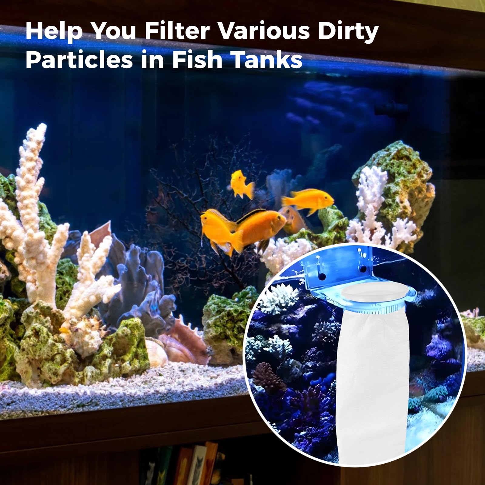 Paquete de 16 calcetines de filtro de anillo de 4 pulgadas de 200 micras, bolsas de filtro de fieltro de acuario de 4 pulgadas de largo, calcetines de filtro de malla para agua salada, agua