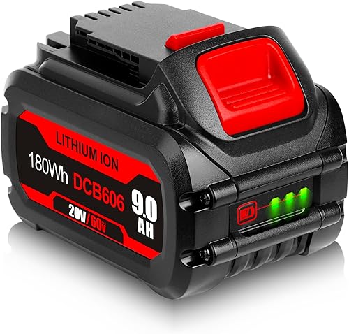 CaliHutt Actualización Batería de repuesto de 20 V60 V 9.0 Ah para Dewalt 60 V Batería Flexvolt MAX DCB606 DCB612 DCB204 DCB206 Herramientas