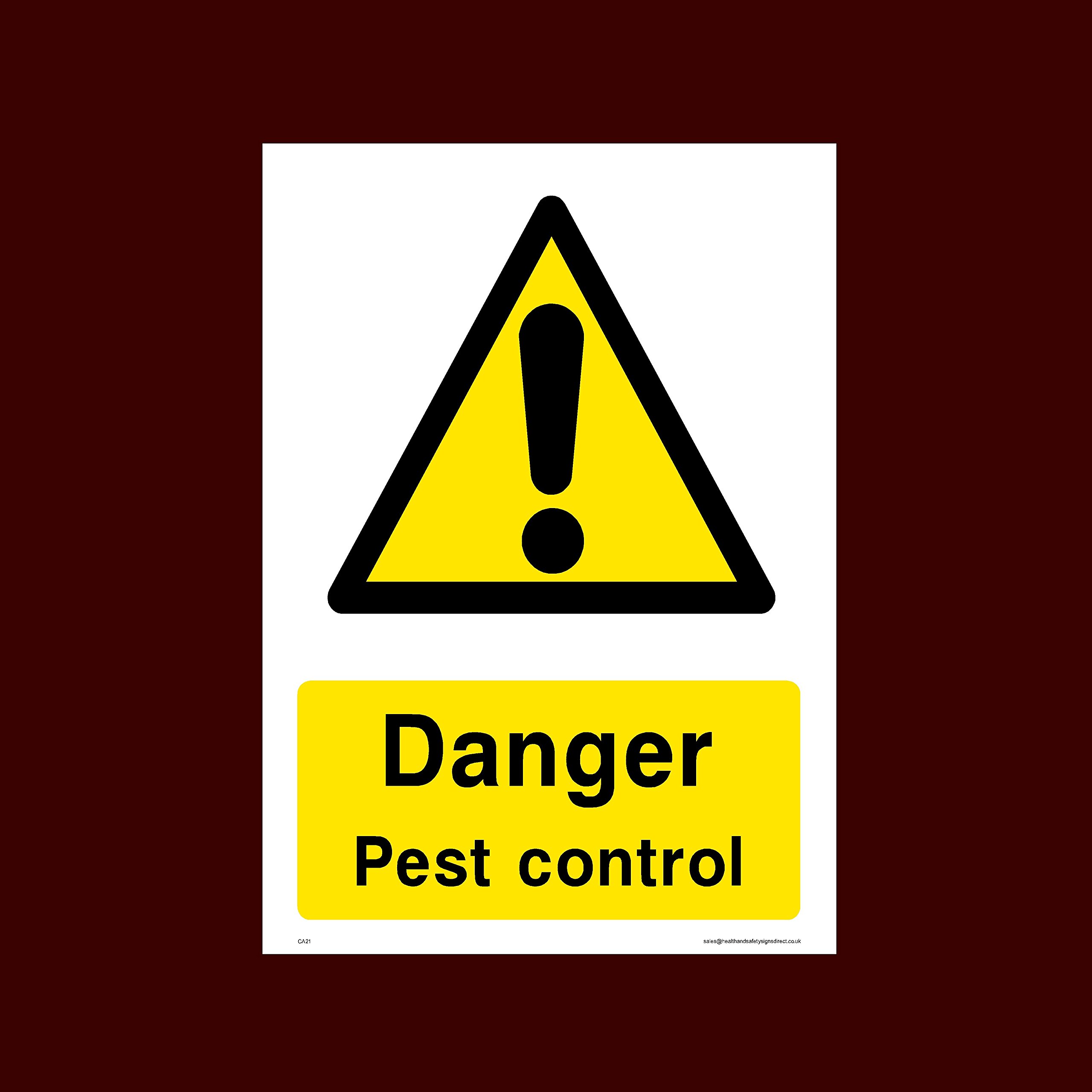 Ussp&S Danger Pest Control Plastic Sign - Warning, Farm, Dogs, Agriculture, Cattle, Sheep, Bull - (Ca21)