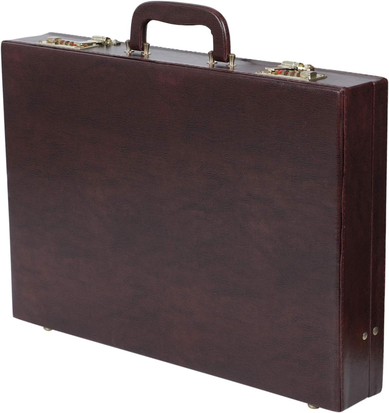Flanker 18 inch 25L Brown PU Leather Office Briefcase Bag/File Bag with Digit Combo Locking and Inner Mesh Pocket Medium Briefcase for Men