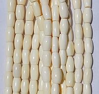 Vista 1 de Cuentas naturales genuinas de hueso o cuerno hechas a mano (0.5 pulgadas / 100 piezas) (blanco)