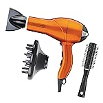 Infiniti PRO CONAIR Hair Dryer with Diffuser, Professional AC Motor, Tourmaline Ceramic Technology Blow Dryer, Includes Concentrator and Blowout Brush, Amazon Exclusive, Orange