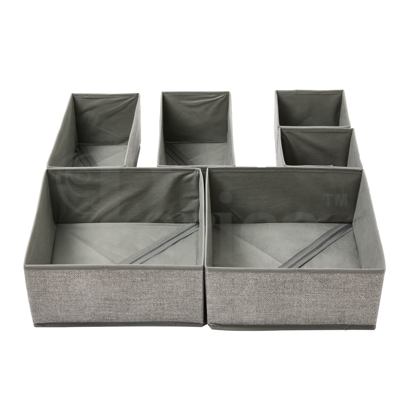 Periea Mottled Grey Pattern Uk Drawer Organiser Divider Foldable Bedroom Dresser Drawer Storage Boxes – 6 Pack (Mottled Grey Pattern)