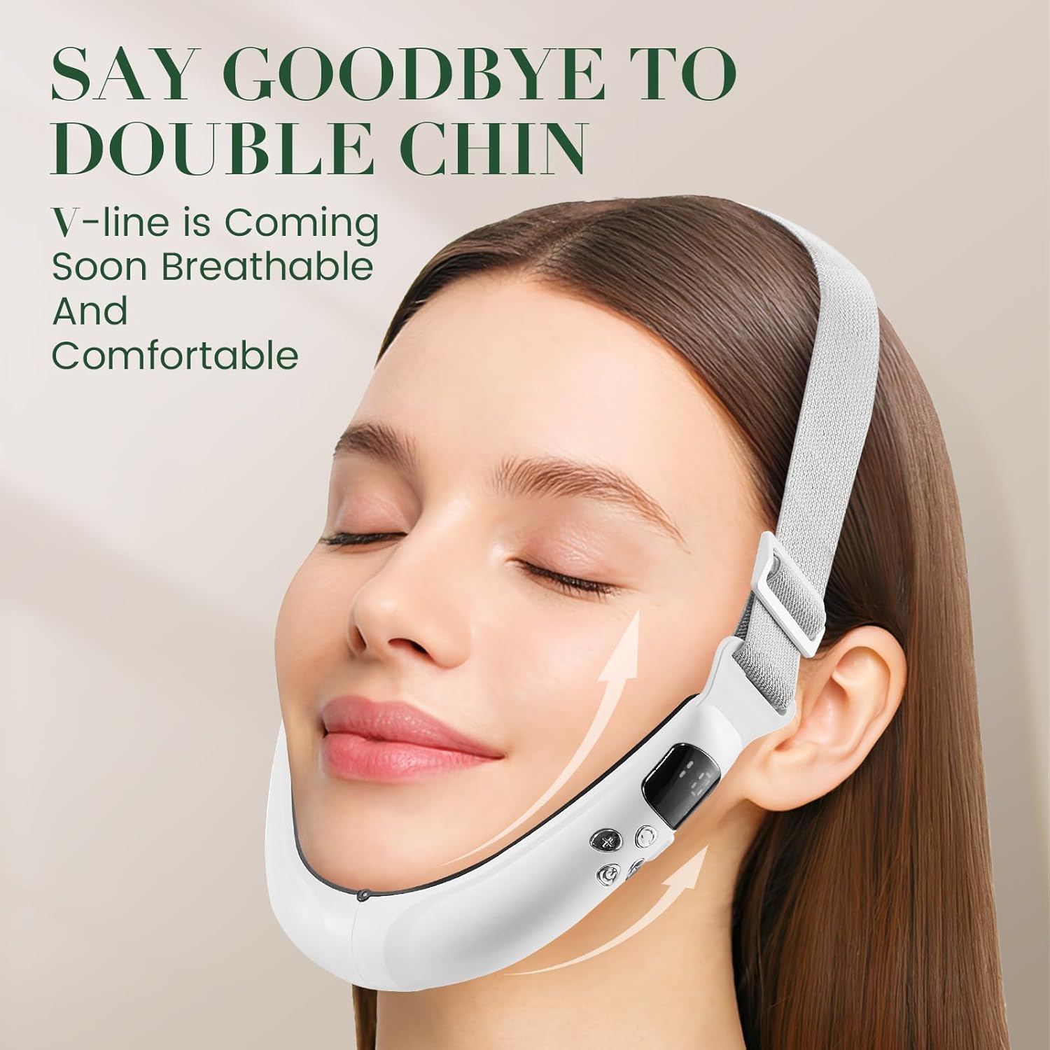 Electric Double Chin Device and V-Face Machine with 6 Modes and 12 Gear Adjustable Intensities - for Jawline Sculptor and Face Slimmer - White - Image 5