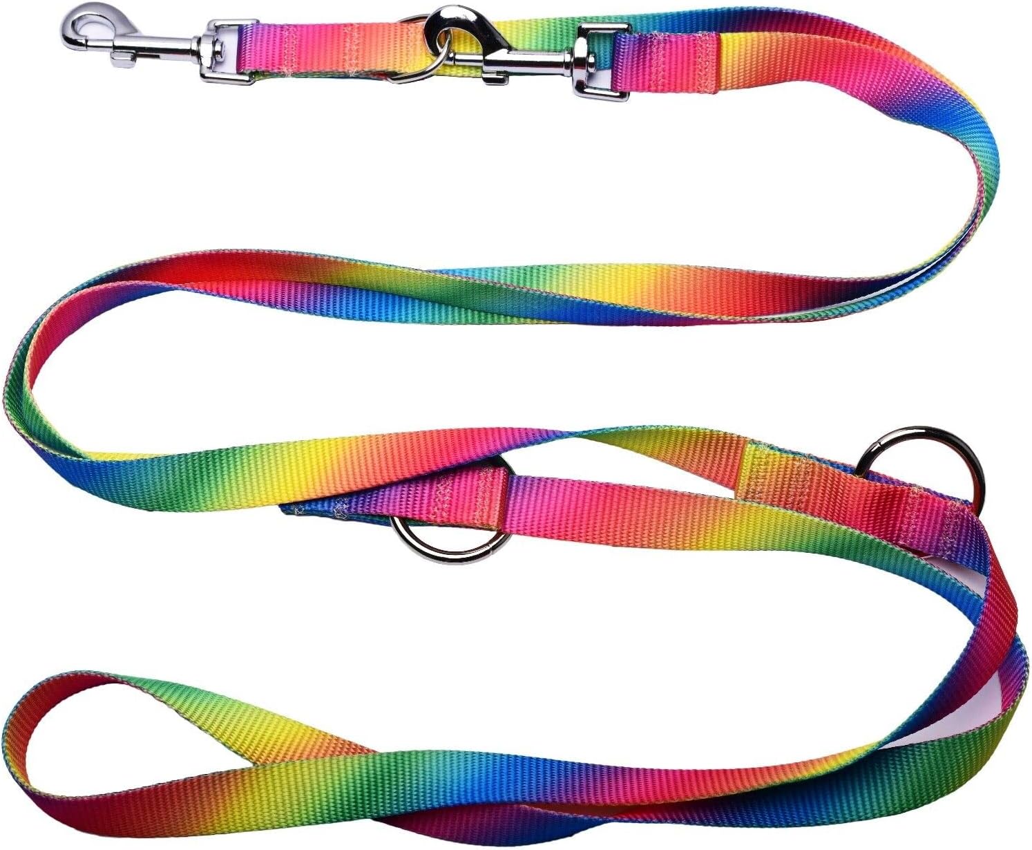 Robuste Hundeleine Im Bunten Design - Verstellbare Doppelleine Für Große Hunde Bis 60kg